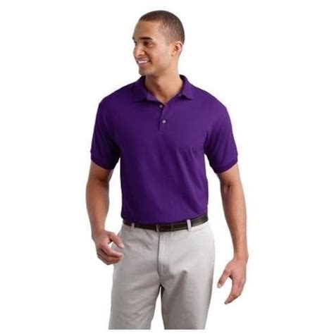 Gildan Ultra Blend 56 Ounce Jersey Knit Polo Shirt Medium Purple
