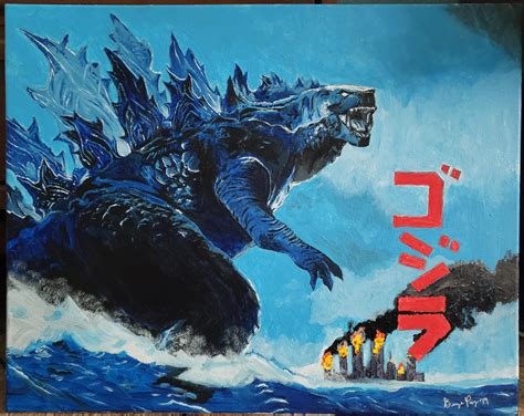 Monsterverse Godzilla Acrylic On Canvas Painting I Did A Few Years Ago