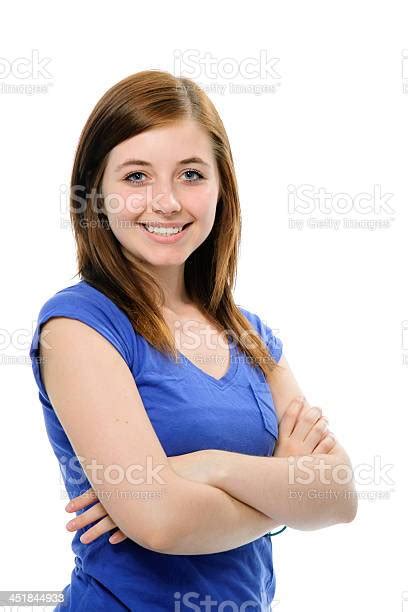 Teenage Girl With Crossed Arms Stock Photo Download Image Now Cut