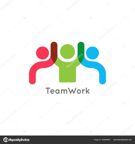 Teamwork Concept Logo Team Work Icon On White Stock Vector Image By