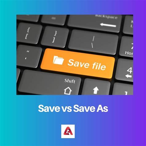 Difference Between Save And Save As