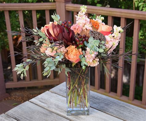 Fall Flower Arrangement In A Vase