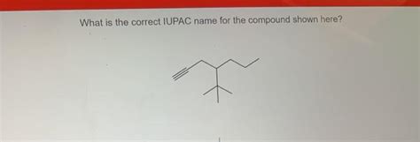 Solved What Is The Correct IUPAC Name For The Compound Shown Chegg Com