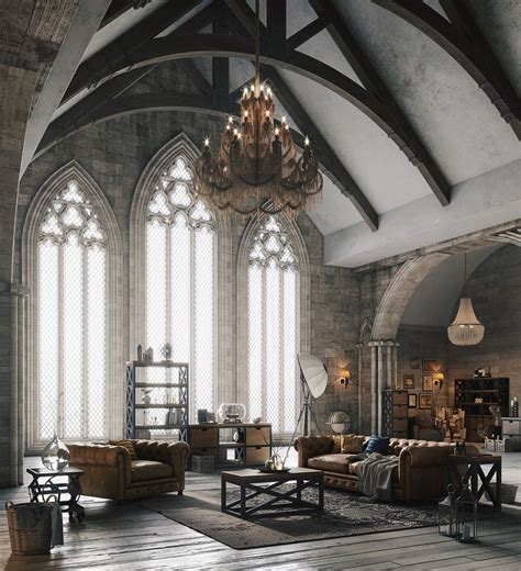 Pin By Ajag Bento On Interiores Gothic House Gothic Interior Loft