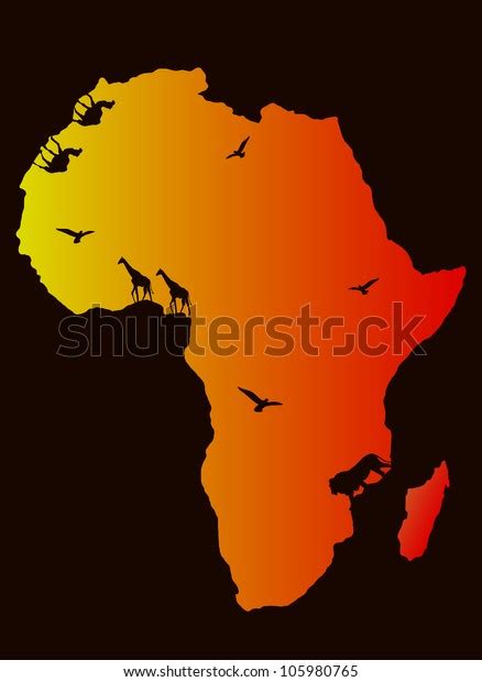 Background Africa Map Silhouette Vector Image Stock Vector Royalty