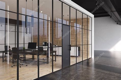 Office Corridor Glass Walls Side — Stock Photo © Denisismagilov