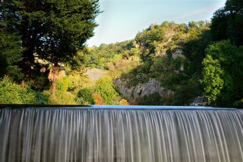 Waterfall At The Mill In Cheddar Gorge Stock Photo Image Of Long