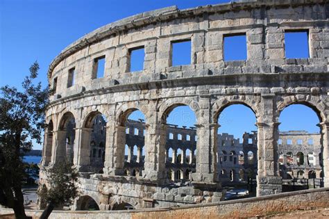 Roman Amphitheater Pula Arena Ancient Roman Times Stock Photo Image