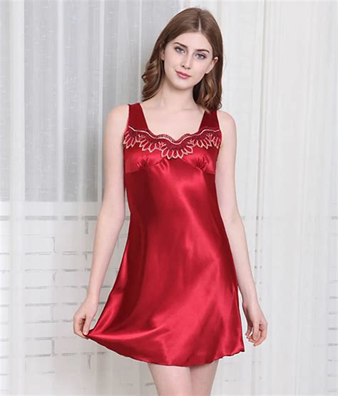 Womens Summer Sexy Nightgown Night Dress Sleepwear Lingerie Nightdress Intimate Satin Silk Plus