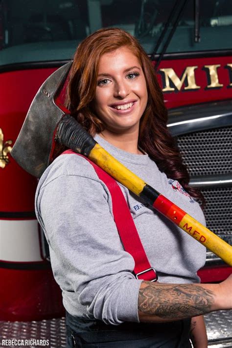 Female Firefighter Portraits With Ax Senior Girl Firefighter