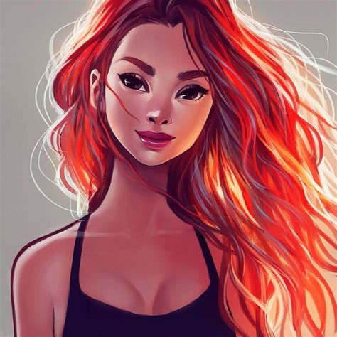 anadelia redhead girl illustration redhead art red hair cartoon