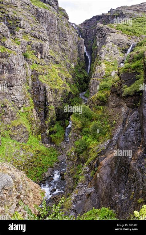 Glymur Waterfalls Iceland Stock Photo Alamy