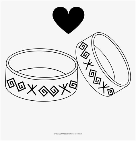 Anillos De Boda Página Para Colorear Heart Transparent PNG