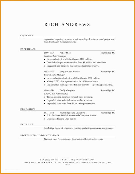 Free Professional Resume Templates Microsoft Word Of Resumes In Word