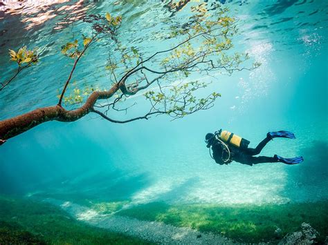 Scuba Diving In Austrias Green Lake In Tragöss