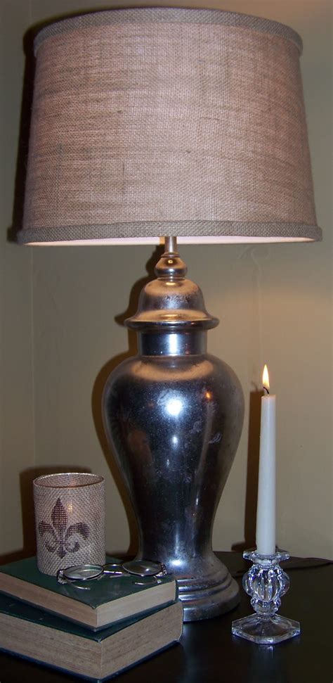 Designing Details Burlap Lamp Shade And Mercury Glass Lampdivine