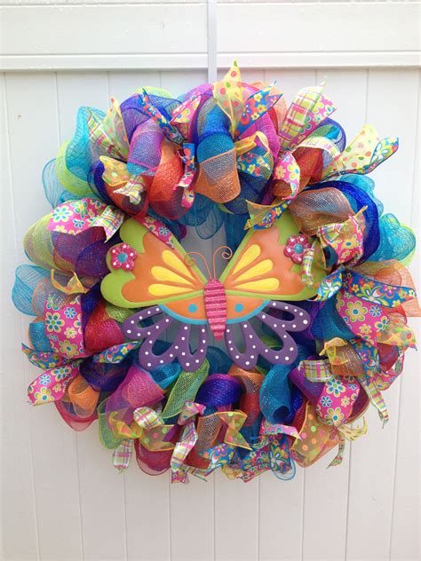 Bright And Fun Mesh Wreath Deco Mesh Wreaths Crafts Mesh Wreaths