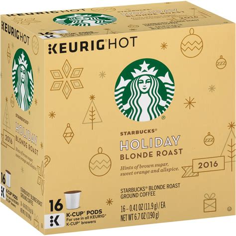 Starbucks® Holiday Blonde Roast K Cup® Pods 16 41 Oz Cups Walmart