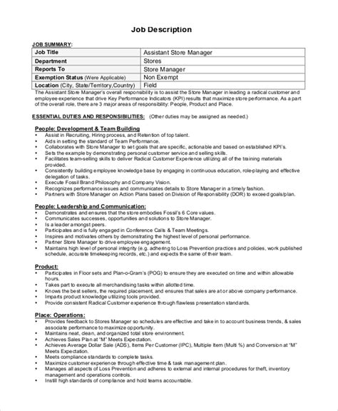 Free 10 Sample Store Manager Job Description Templates In Pdf Ms Word