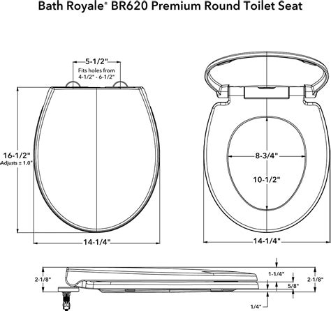 White Soft Close For Easy Bath Royale Premium Round Toilet Seat With