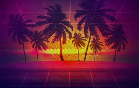Wallpaper Music Palm Trees Electronic Synthpop Darkwave Synth