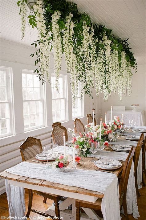 hanging silk wisteria wedding installation wedding table centerpieces garland wedding