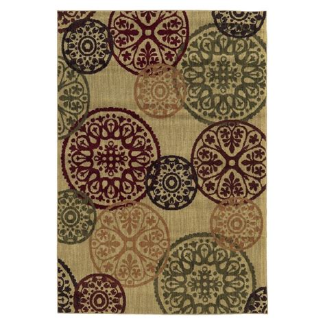 Circle Patterned Area Rug Floral Rug Rugs Beige Area Rugs