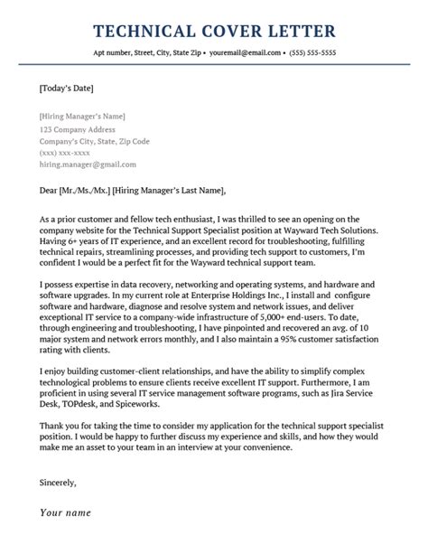 Technical Cover Letter Examples 3 Writing Tips