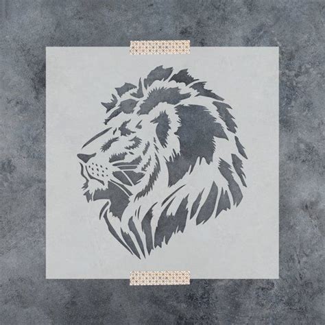 Here Is Our Lion Head Stencil Design Laser Cut On Reusable Mylar For