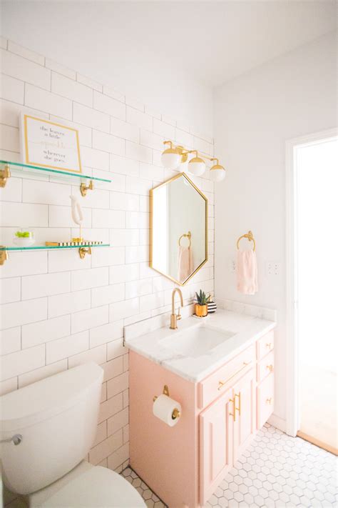Haley has made a set of 8 vintage inspired bathroom printables to help remind our kiddos how to stay healthy. Modern Glam Blush Girls Bathroom Design | CC and MIke ...