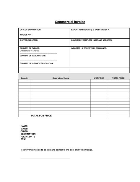 Read more about filling in the template. Commercial Invoice Template | invoice example