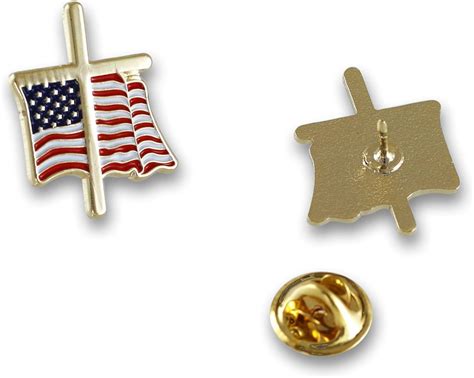 American Flag With Religious Cross Lapel Pin 5 Pins Jewelry