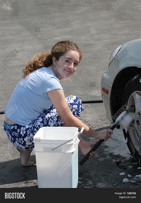Teen Girl Washing Car Image And Photo Free Trial Bigstock