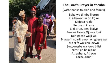 The Lords Prayer In Yoruba Language Churchgistscom