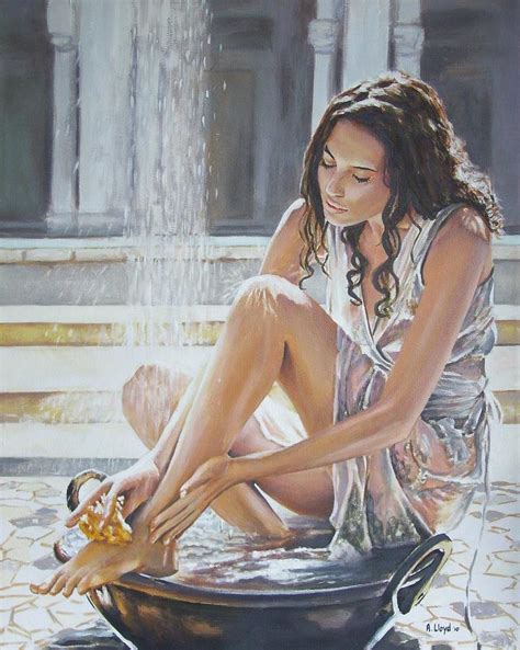 Woman Bathing Painting By Andy Lloyd Fine Art America