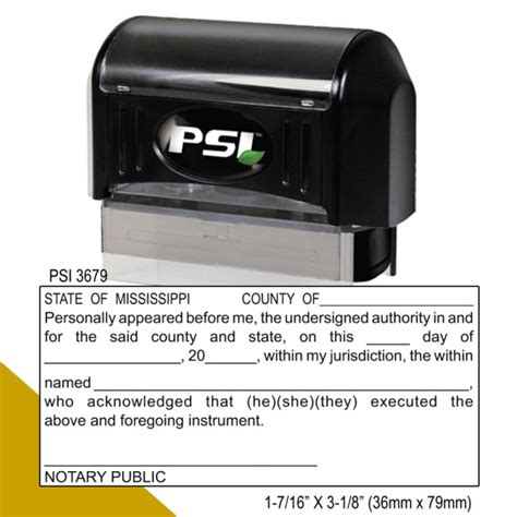 Mississippi Notary Acknowledgment Stamp