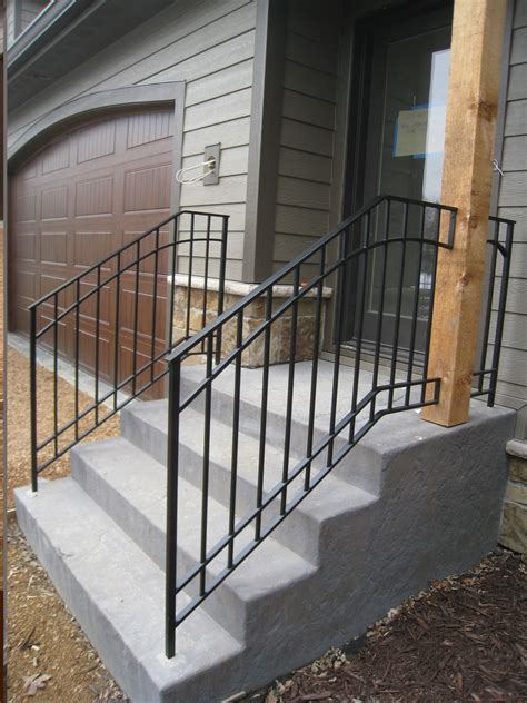 It's also as durable as wrought iron but much easier to install. Exterior Step Railings - O'Brien Ornamental Iron