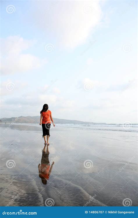 Lonely Walk Stock Image Image Of Evening Lady Female 14806707