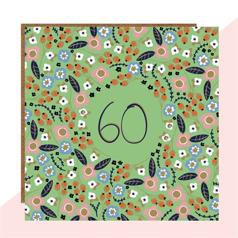 60th Birthday Floral Card By Lottie Simpson