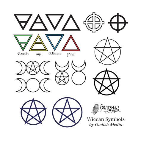 Wiccan Pagan Symbols Clip Art Vector Etsy