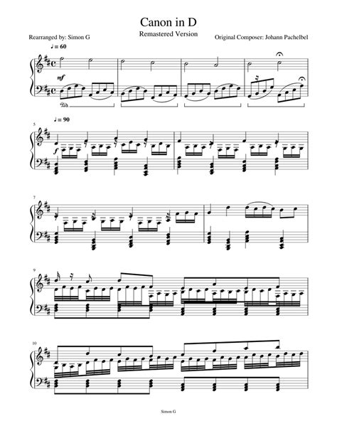Print and download in pdf or midi canon in d for violin and piano ma x s. Canon in D (Remastered) Sheet music for Piano | Download ...