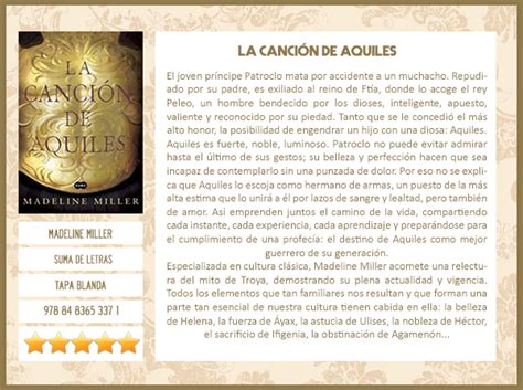 Rese A La Canci N De Aquiles Madeline Miller Ratones De Marte