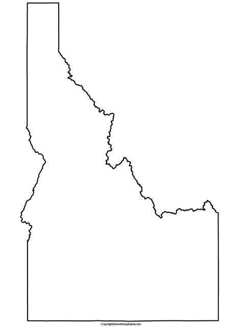 Printable Blank Map Of Idaho Outline Transparent Png Map