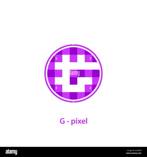 Initial Letter G Logo Pixel Art Design Concept Isolated On White