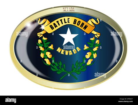 Nevada State Flag Oval Button Stock Photo Alamy
