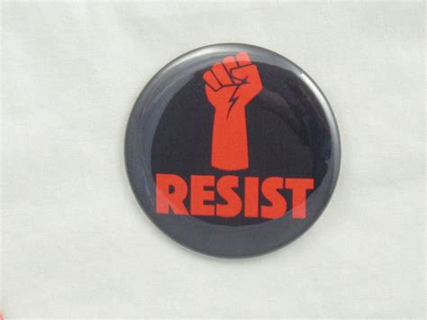 Resist Button Pin Back Button Resist Pin Resist Red Power Fist