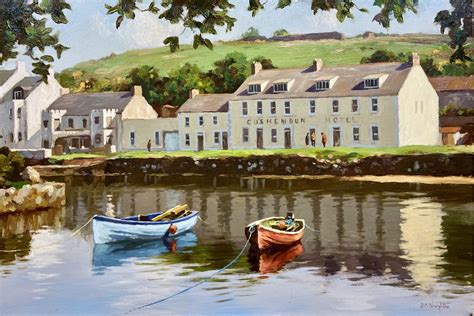 Cushendun Harbour Coantrim By Donal Mcnaughton Irish Art Plus