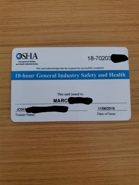 Finished The Osha 10 Class 10 Months Ago And Just Got My Card Today