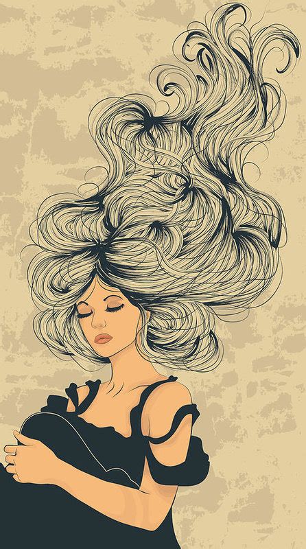 Flowing Hair Drawing At Paintingvalley Explore Collection Of