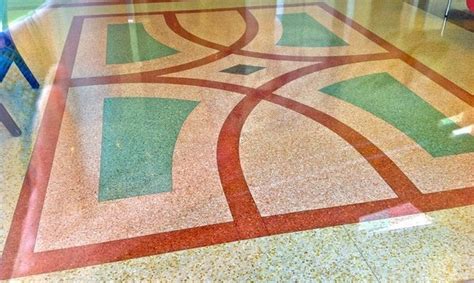 In the past, terrazzo has been common in corporate buildings, historical. Modern terrazzo flooring in the home interior design